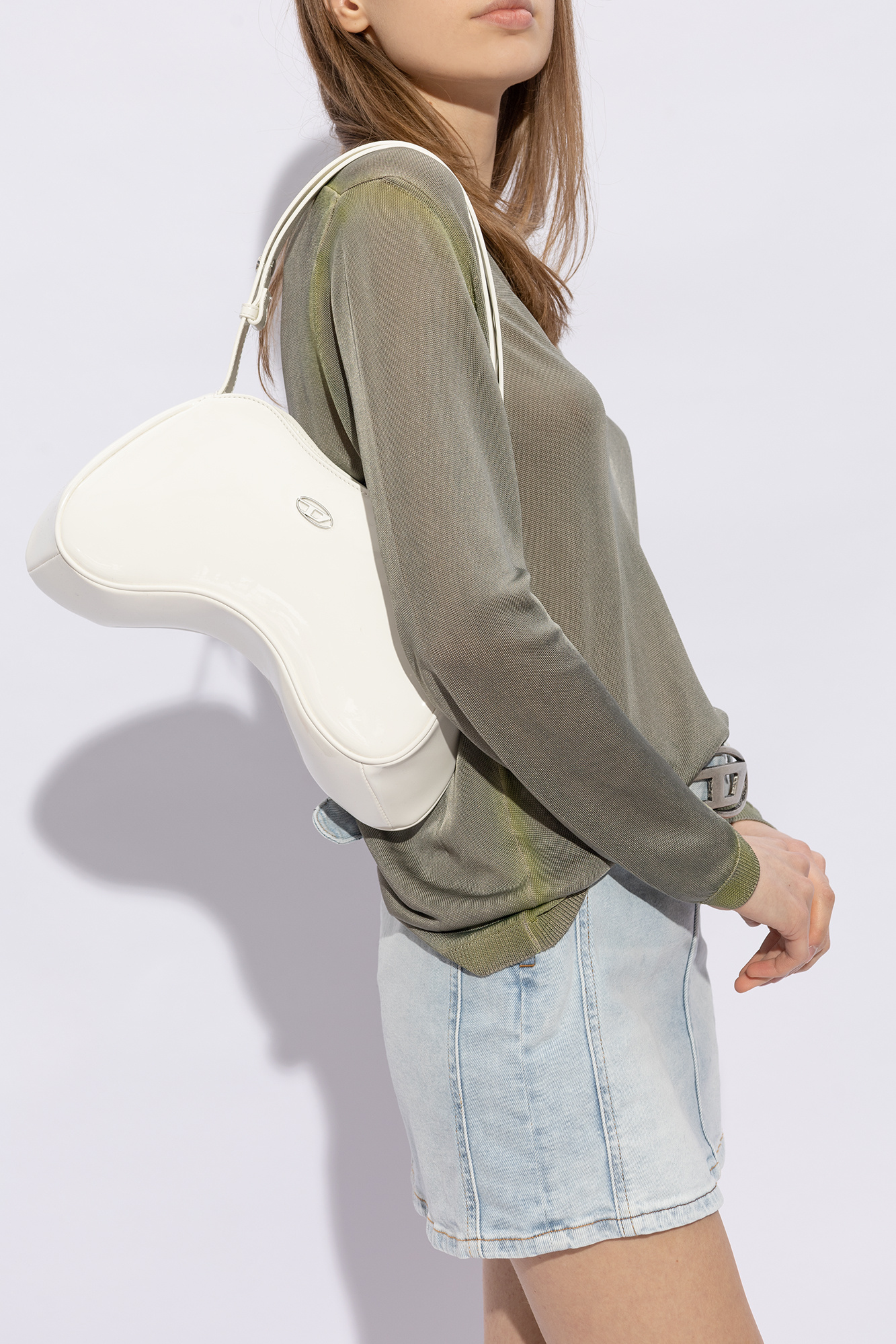 ショルダーバッグ・ポシェット DIESEL Women Shoulder Bags 25PX08396P4728 T1003 WHITE Diesel White 1DR Twin shoulder bag | TheDoubleF